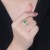 Beydodo Partnerringe 750 Weißgold, Damen Trauringe 0.64ct Smaragd Sonnenblume Weißgold Ringe Verlobungsring mit Diamant Größe 65 (20.7) - 2