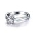Bishilin Partnerringe Weißgold 750, Verlobungsring Weißgold Damen Ring 4-Steg-Krappenfassung mit 0.5ct Diamant Große 63 (20.1) - 3