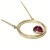 Collier 750/- Gelbgold matt Turmalin Cabochon pink rund 47cm - 2