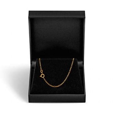 EDELIND Halskette Damen Herren 750 Gold 1.5 mm Goldkette Figarokette Diamantiert aus Gelbgold Länge 42 cm Echt Gold Kette mit Stempel Made in Germany - 3