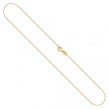 EDELIND Sehr feine Goldkette Damen 0,8 mm 585 Gelbgold Länge 40cm Ankerkette Rund ohne Anhänger 14 Karat Echt Gold Kette mit Federringverschluss inkl Schmuck Geschenk Box Made in Germany - 1