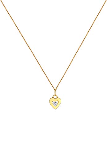 Elli Halskette Damen Herz Liebe Charmant mit Zirkonia Steinen 585 Gelbgold - 2