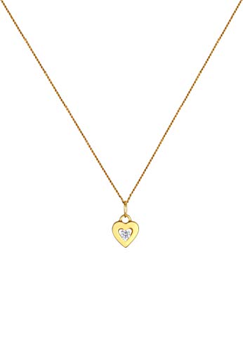 Elli Halskette Damen Herz Liebe Charmant mit Zirkonia Steinen 585 Gelbgold - 2