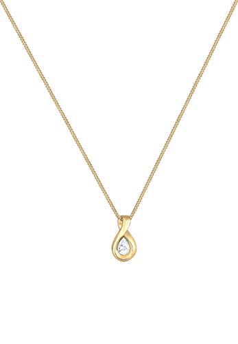Elli PREMIUM Halskette Damen Infinity mit Zirkonia Steinen Unendlichkeit in 585 Gelbgold - 2