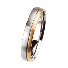 Ernstes Design Ring R109 echt Gold 750/- 18kt Edelstahl matt neu Partnerringe - 1