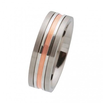 Ernstes Design Ring R178 echt Rotgold 750 18kt Edelstahl Weite 48-71 Partnerring - 1