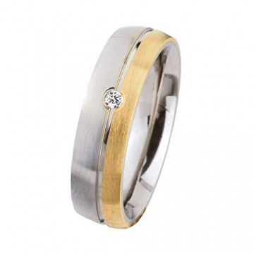 Ernstes Design Ring R210 Gold 750 18kt Edelstahl Brill. 0.035 ct. Partnerringe - 1