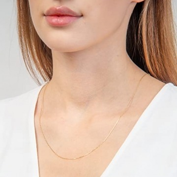 Goldene Damen Kette Ankerkette 585 14k Gold Gelbgold 50cm Gravur - 2