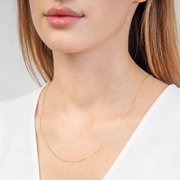 Goldene Damen Kette Ankerkette 585 14k Gold Gelbgold 50cm Gravur - 2