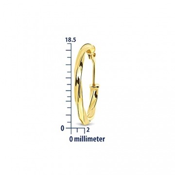 Miore Ohrringe Damen runde glänzende Creolen aus Gelbgold 14 Karat / 585 Gold, Ohrschmuck - 3