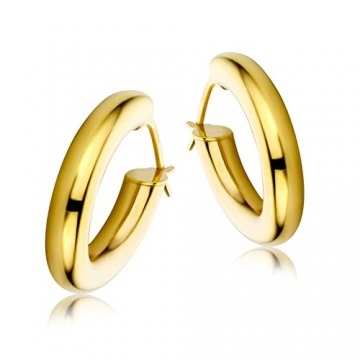 Miore Schmuck Damen glänzende Creolen Ohrringe aus Gelbgold 9 Karat / 375 Gold - 1