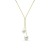 MIORE Schmuck Damen Halskette mit Kettenanhänger 2 runde weiße Süßwasserperlen 8 mm Kette aus Gelbgold 14 Karat / 585 Gold, Länge Einstellbar 42-45cm - 1