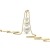 Miore Schmuck Damen Halskette mit Kettenanhänger 3 runde weiße Süßwasserperlen 7.5 mm Kette aus Gelbgold 14 Karat / 585 Gold, Länge Einstellbar 42-45cm - 3