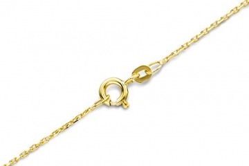 Orovi Damen Ankerkette Halskette 14 Karat (585) GelbGold Anker diamantiert Goldkette 1,3mm breit 45cm lange - 3