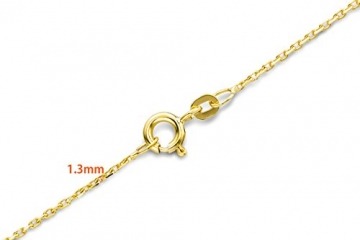 Orovi Damen Ankerkette Halskette 14 Karat (585) GelbGold Anker diamantiert Goldkette 1,3mm breit 45cm lange - 4