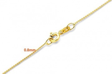 Orovi Damen Ankerkette Halskette 14 Karat (585) GelbGold Anker rund Kette Goldkette 0,8 mm breit 45cm lange - 4