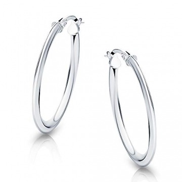 Orovi Damen Gold -Creolen Ohrringe Weißgold Ohrringe 18Karat (750) Ohr-Schmuck - 1