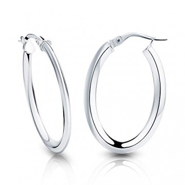 Orovi Damen Gold -Creolen Ohrringe Weißgold Ohrringe 18Karat (750) Ohr-Schmuck - 2