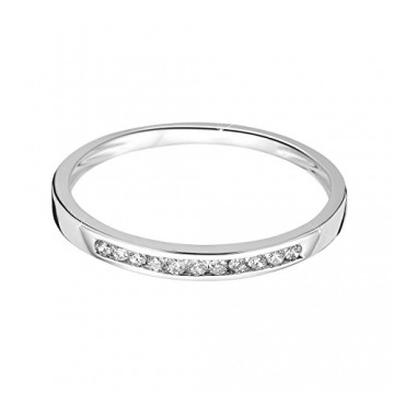 Orovi Damen-Ring Memoire Hochzeitsring Weißgold 14 Karat (585) Brillianten 0.10 carat Verlobungsring Diamantring - 2