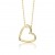 OROVI Schmuck Damen 0.01 Ct Diamant Halskette Gelbgold Kettenanhänger Herz mit Solitär Brillant Kette aus 14 Karat (585) Gold, 45 cm lang - 1