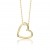 OROVI Schmuck Damen 0.01 Ct Diamant Halskette Gelbgold Kettenanhänger Herz mit Solitär Brillant Kette aus 14 Karat (585) Gold, 45 cm lang - 1