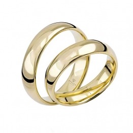 Paar 585 Gold Klassische Trauringe Gold Hochzeitsringe Eheringe Paarring 14K - 1