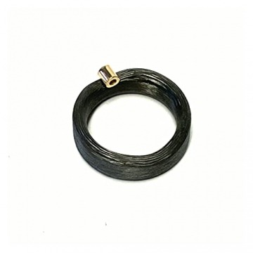 Ring Carbon schwarz 750/- Gelbgold Brillant (0,05ct TW/vs) #58 - 2