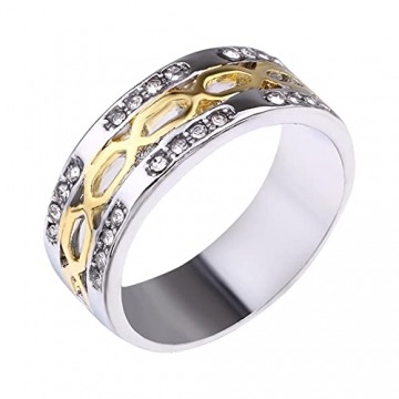 ROMIDA Silber Ring mit Zirkonia Kristallen,Partnerringe Frauen Silber Stein Ring Damen Partnerringe Fingerringe Damenring. Klassik Silber Schmuck Mädchen Frauen - 2