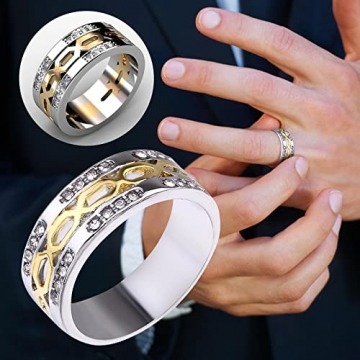 ROMIDA Silber Ring mit Zirkonia Kristallen,Partnerringe Frauen Silber Stein Ring Damen Partnerringe Fingerringe Damenring. Klassik Silber Schmuck Mädchen Frauen - 3