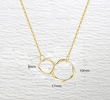 Solide 14 Karat 585 Gold Unendlichkeit Anhänger Halskette Einfache minimalistische Geschenk-Schmuck für Damen Mädchen - Verstellbares Kette: 40 + 5 cm - 6