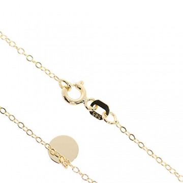 Stella-Jewellery Damen Halskette mit 7 Plättchen 585 Gold Kreis Kette Collier Schmuck - 2
