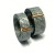 Trauringe 750/- Rotgold matt + Carbon grau strukturiert breit markant modern - 2