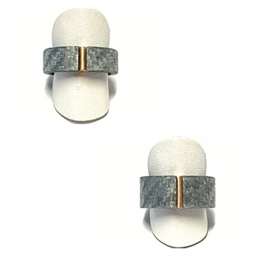 Trauringe 750/- Rotgold matt + Carbon grau strukturiert breit markant modern - 4