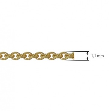 trendor Halskette für Anhänger Gold 585/ 14K Rundanker-Kette 1,1 mm eleganter Halsschmuck aus Echtgold für Damen, wunderschöne Geschenkidee, 39708-45 45 cm - 4