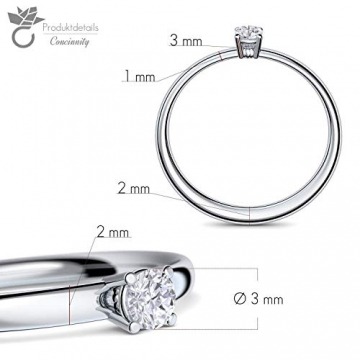 Verlobungsring Silber 925 Weißgold 585 750 PERSONALISIERT + ETUI mit individueller GRAVUR Damen-Ring Heiratsantrag Diamant-Ring Zirkonia Aquamarin Rubin Saphir Brillant Blautopas - 7