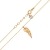 Goldene Damen Halskette 585 14k Gold Gelbgold Kette mit Anhänger Engelsflügel Kugel Zirkonia Gravur - 4