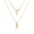 Goldene Damen Halskette 585 14k Gold Gelbgold Kette mit Anhänger Engelsflügel Kugel Zirkonia Gravur - 1