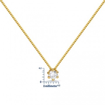 Miore Kette Damen 0.10 Ct Diamant Halskette mit Anhänger Solitär Diamant Brillant Kette aus Gelbgold 14 Karat / 585 Gold, Halsschmuck 45 cm lang - 2