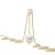 Miore Schmuck Damen Halskette mit Kettenanhänger 2 runde weiße Süßwasserperlen 8.5 mm Kette aus Gelbgold 14 Karat / 585 Gold, Länge Einstellbar 42-45cm - 3