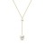 Miore Schmuck Damen Halskette mit Kettenanhänger 2 runde weiße Süßwasserperlen 8.5 mm Kette aus Gelbgold 14 Karat / 585 Gold, Länge Einstellbar 42-45cm - 1