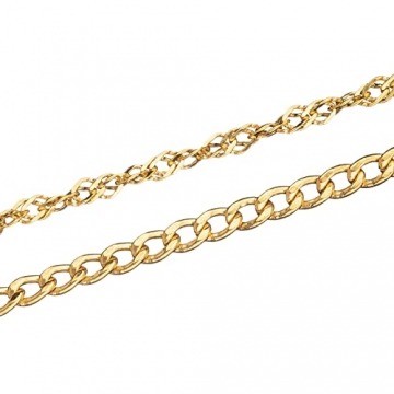 NKlaus 45cm Singapurkette 14 Karat Gold 585 Halskette Collier Damen Kette für Anhänger 3933 - 2