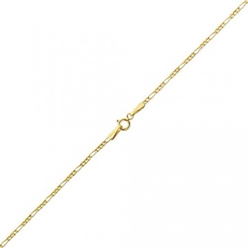 14 Karat 585 Gold Italienisch Flach Figaro Kette Unisex - Breite 2.2 mm - Länge wählbar (50) - 2