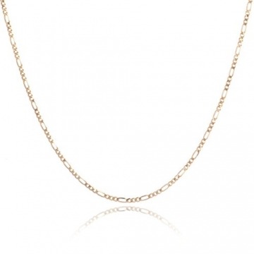 14 Karat 585 Gold Italienisch Flach Figaro Kette Unisex - Breite 2.2 mm - Länge wählbar (50) - 1