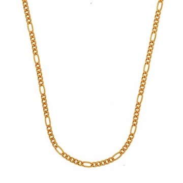 1,5 mm 42 cm 750-18 Karat Gelbgold Figarokette massiv Gold hochwertige Halskette 2,8 g - 1