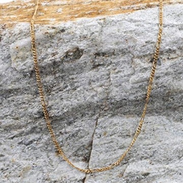 1,5 mm 42 cm 750-18 Karat Gelbgold Figarokette massiv Gold hochwertige Halskette 2,8 g - 5