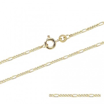 1,5 mm 45 cm 585-14 Karat Gelbgold Figarokette massiv Gold hochwertige Halskette 2,3 g - 3