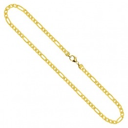 EDELIND Goldkette Herren 750 Gold 3.4 mm Länge 50cm Figarokette Diamantiert Gelbgold Kette mit Stempel Halskette Gewicht ca. 16.7 g Made in Germany - 1