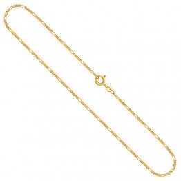 EDELIND Halskette Damen Herren 333 Gold 1.5 mm Goldkette Figarokette Diamantiert aus Gelbgold Länge 65 cm Echt Gold Kette mit Stempel Made in Germany - 1
