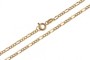 Figarokette, Goldkette - 2,4mm Breite - 585 Gelbgold, Länge wählbar von 38-90cm - 2