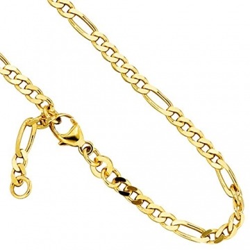 Fußkettchen Fußkette Figarokette aus 333 Gold Gelbgold 23-25cm Fußschmuck - 1